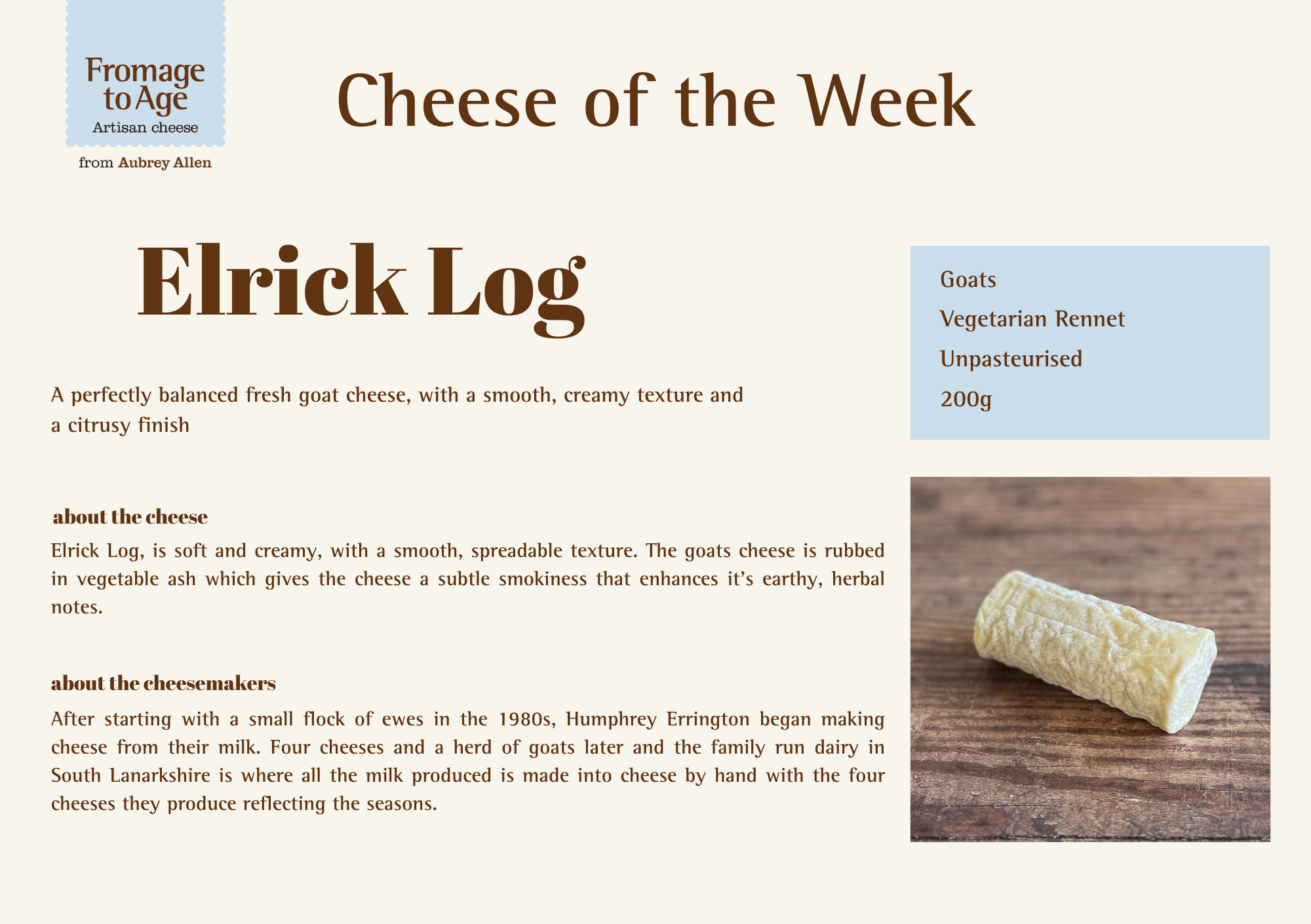 Aubrey Allen Cheese of the Week – Elrick Log
