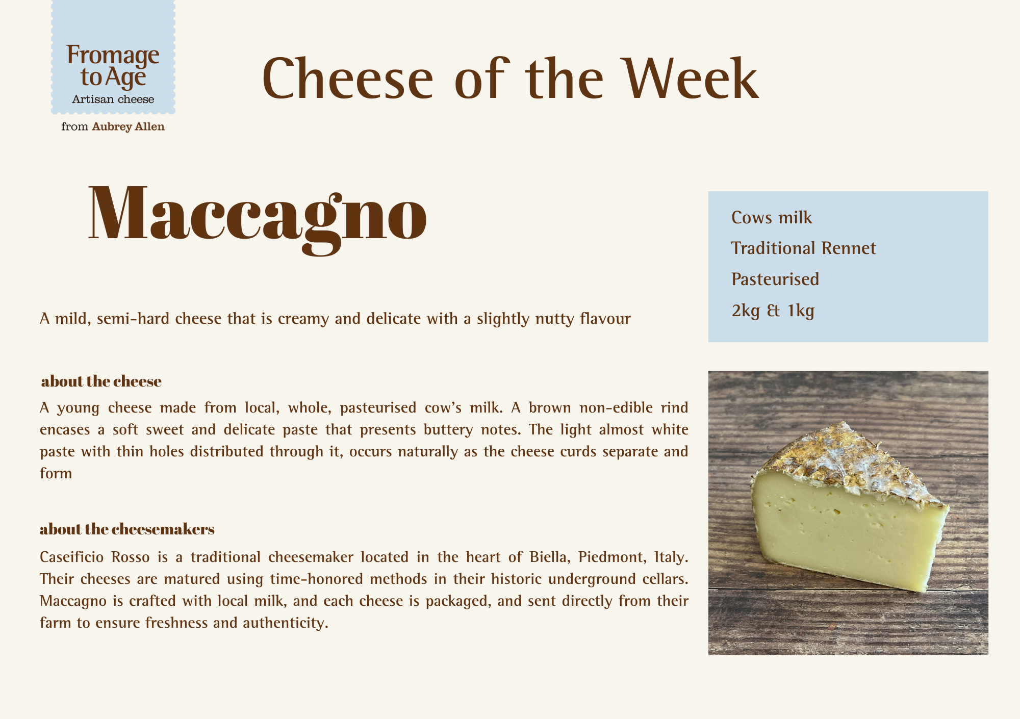 Aubrey Allen Cheese of the Week – Maccagno