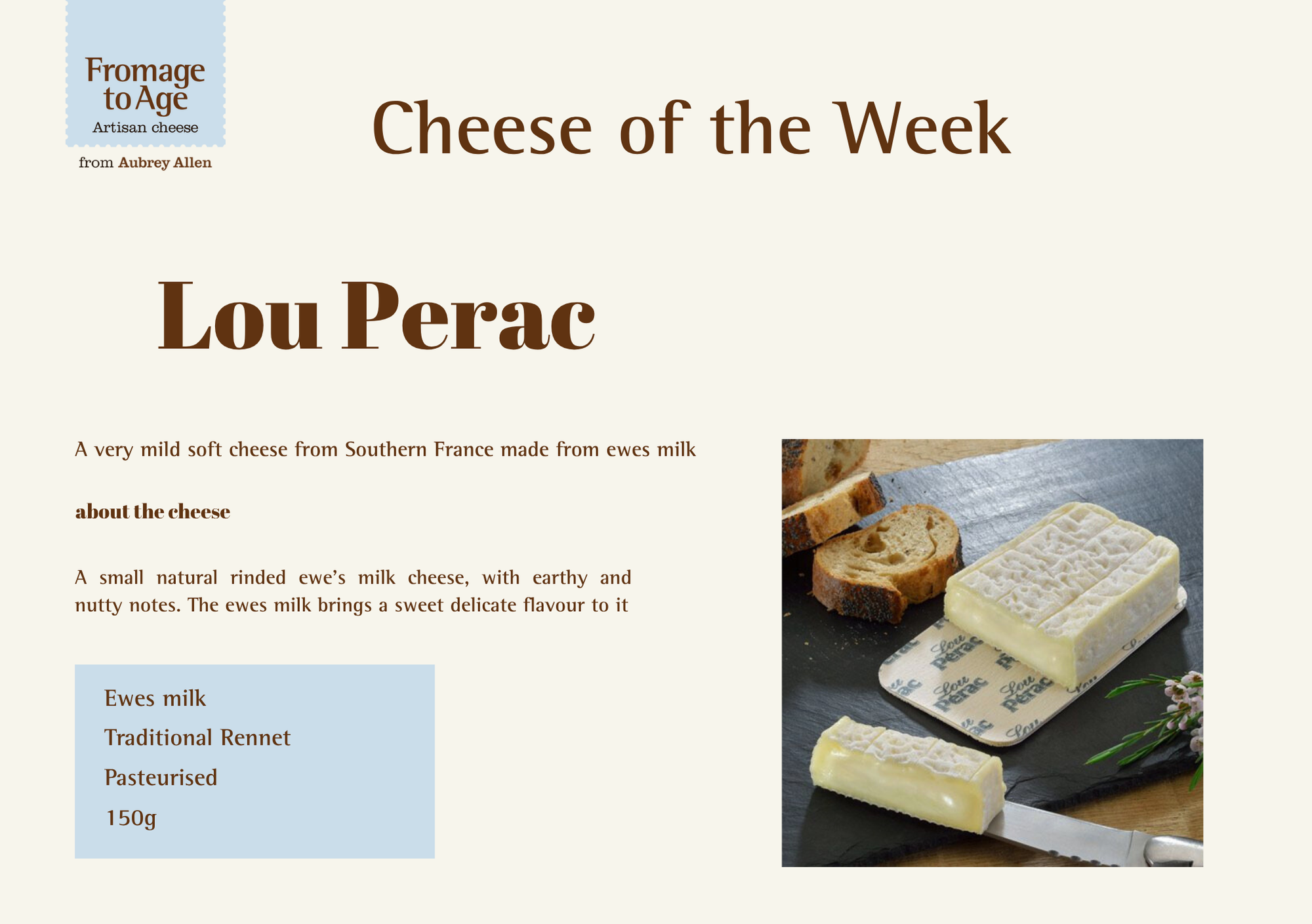 Aubrey Allen Cheese of the Week – Lou Perac