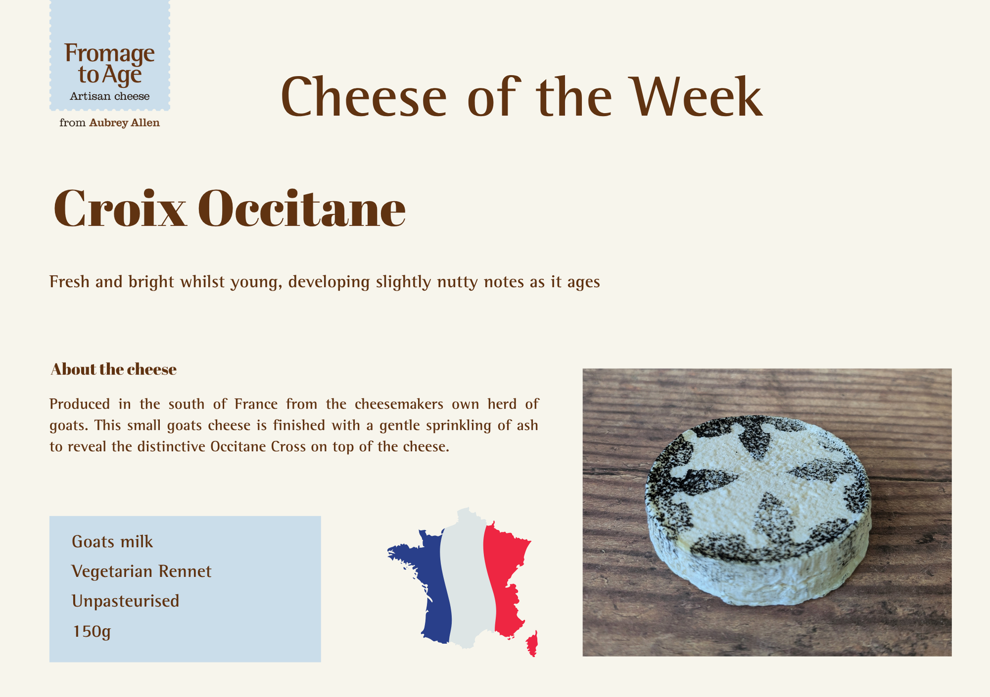 Aubrey Allen Cheese of the Week – Croix Occitane