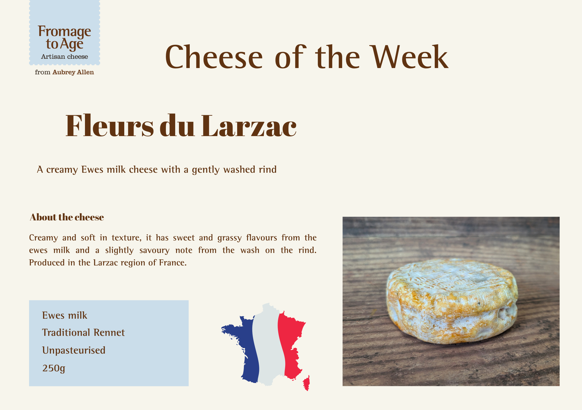 Aubrey Allen Cheese of the Week – Fleurs du Larzac