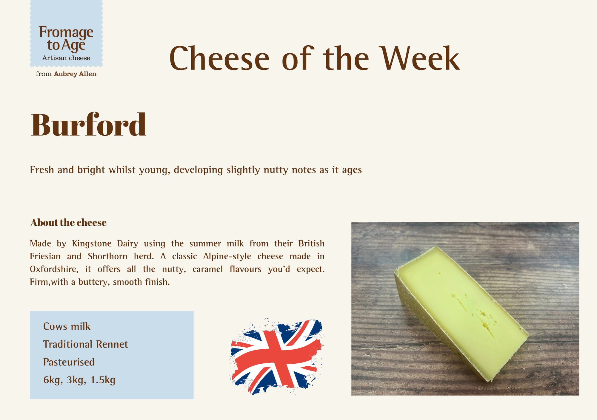 Aubrey Allen Cheese of the Week – Burford