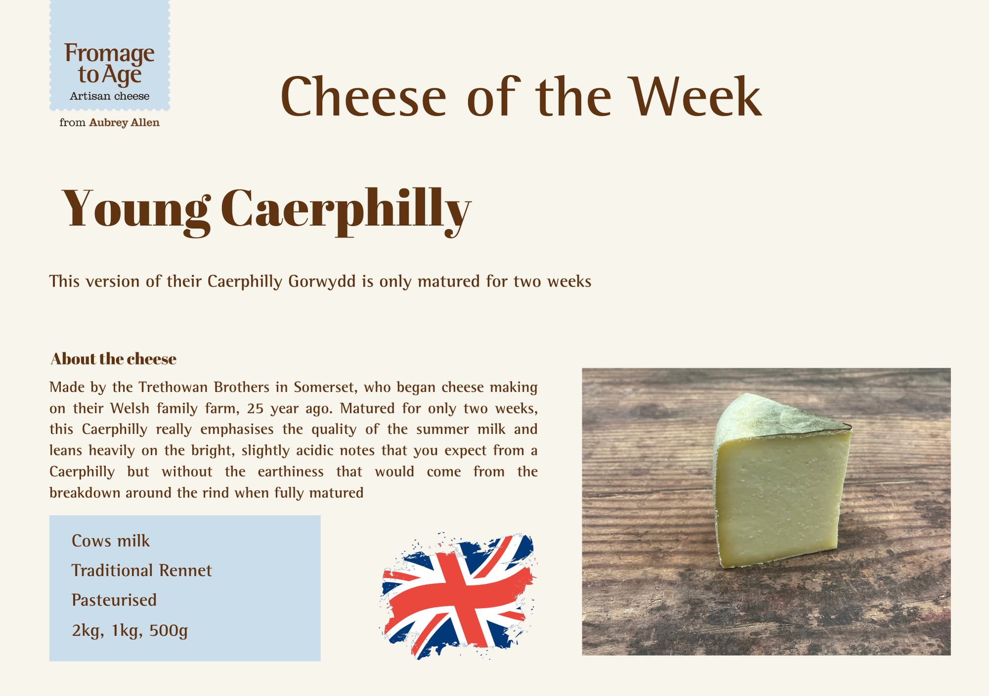 Aubrey Allen Cheese of the Week – Young Caerphilly